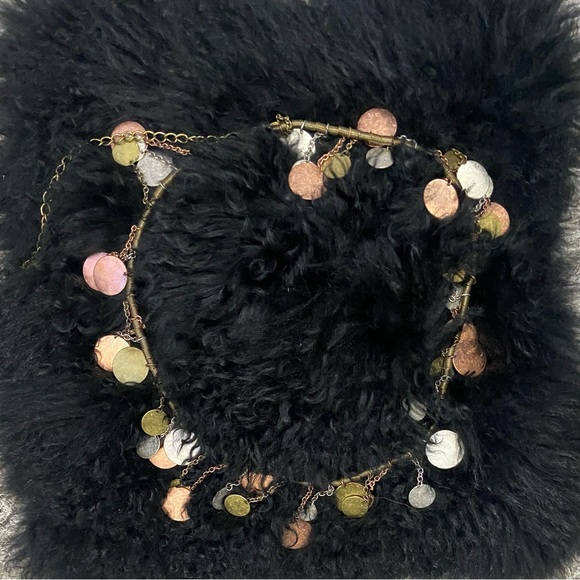 Vintage women silver, copper and brass tone coins chain belly dancer belt. Used. - Picture 5 of 8